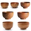 Bowls Japanese Style Wooden Bowl Original Eating Container Soup Salad Rice Noodles Home Kitchen Tableware Supplies