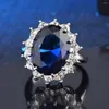 Wedding Rings Princess Kate Ring Blue Eye Crystal Healing Stainless Steel For Women 2023 Jewelry Sets Luxury