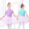 Bühnenkleidung Kinder Mädchen Tanzen Trikots Chinesischen Knoten Knopf Ballett Tutu Anzug Stehkragen Tanzen Kostüme Tüll Rock Set