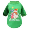 Vestido de cachorro natal catroon padrão macacão camisa roupas de pijamas de pijamas para pequenas roupas de natal médio s-xxl