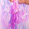 Party Decoration Gorgeous Backdrop Curtain Iridescent Tinsel Foil Curtain Birthday Wedding Baby Shower Anniversary Decor Drapes