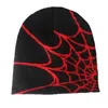 Beralar Örgü Beanie Hat Y2K Örümcek Web Kafataları Bol Slouchy Skull6026291