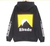 Rhude Men Designerパーカースウェットシャツの正しいバージョンプリントニッチメンズフーディタイドウォッシュ