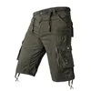 Mäns shorts Men sommar militär last utomhus avslappnade fasta färger snörning fickor lösa arbete overaller taktiska joggar shorts#g3