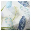 Curtain Blue Embroidered Feather Sheer Tulle For Living Room Luxury Delicate Elegant Organza Bay Window Drapes JS213C