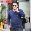 Polos męski 10xl 8xl 6xl 5xl Men Men Shirts Długie rękawowe do męskiego bawełnianego miękkie drukowane drukowane luźne kołnierze Casual