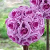 Decoratieve bloemen kransen 1 stks kunstmatige zijden bloem roze kussen ballen boeket middelpunt pomander feest bruiloft decoraties accessori