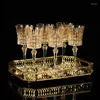 Kieliszki do wina Europa Gold Crystal Sklas Retro rzeźbione luksusowe kubki z goblet Diamond Cups Champagne Bar Party El Home Picie Ware