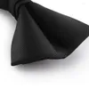 Bow Ties 2023 Fashion Men's For Wedding Double Fabric Black Bowtie Club Bankettjubileumshow Butterfly Tie med presentförpackning