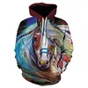 Erkek hoodies serin hayvan 3d baskı satan grafik at hoodie artı beden moda hip hop sweatshirt garip şeyler ceket