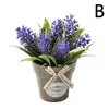 Ghirlande di fiori decorativi Simulazione Lavanda Mini Bonsai in vaso con vaso per ufficio Soggiorno Pianta artificiale Fiore Casa O9I4