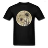 Heren t shirts mannen t-shirts oversized tops T-shirt t-shirt o nekliefhebbers dag pure katoenen 3d kleding paardenbloemen bij het maanlicht