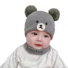 Berets 2pcs/مجموعة القبعة الصغيرة القبعة دافئة أنيقة قابلة للغسل حياكة للحياة اليومية أطفال الشتاء