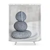 Rideaux de douche Zen Cairn Galet Pierre Balance Gris Rideau Imperméable Polyester Salle De Bain Décoration Murale Bain Suspendu