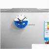 Wall Clocks Small Fish Refrigerator Clock Fashion Creative Tank Magnetic Magnet Home Mes Sticker Suction Drop Delivery Garden Decor Dh4E5