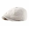 Basker andningsbar sboy hatt brittisk stil retro sommaren mvy cap blank vintage basker bomull linne målare konstnär visor dropship