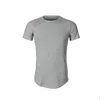 Men's T Shirts Brand Ripped Irregular Hem Top Summer Sportswear Short Sleeve Slim Fit Muscle Shirt Tee