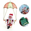 Dekoracje świąteczne trwałe kreatywne elektryczne elektryczne Święty Mikołaj Parachute Plush Doll Toy Piękny prezent