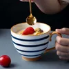 Koppar fat stora ölmuggar vatten dricker kreativa keramiska kaffekopp porslin te juice frukost mjölk mugg present grossist
