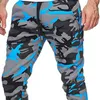 Calça masculina masculina calça casual camuflage tornozelo de camuflagem de faixa no meio da cintura masculina cargo de moda cool esportes streetwear