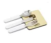 Diny Sets sublimatie blanco bestek volwassen en kinderwarmte overdracht lepel spoon forks messen western diy servies set kerstcadeaus SN2093