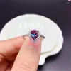 Clusterringen Alexandrite Promise Ring 925 Sterling zilveren waterdruppel Scheurvorm Betrokkenheid voor vrouwen 6 8 mm