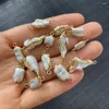 Charms Natural Freshwater Pearl Irregular Shape Double Hole Connector For DIYJewelry Fashion Making Necklace Bracelet Size 5x10-15x30mm