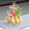 Assiettes Fer Trois Couche Panier De Rangement Plat De Fruits Cuisine Maison Bol Détachable En Métal Gâteau Stand Décoratif Dessert Titulaire Organisateur ZM