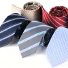 Fliegen 2023 Marke Herrenmode Krawatte Anzug Business 7 cm Breite Gestreift Schwarz Weinrot Exquisited mit Geschenkbox