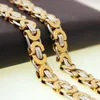 Chains 6/8/11mmFashion Jewelry Stainless Steel Necklace Or Bracelet Men Women Silver Color&Gold Flat Byzantine Link Chain 7-40" Sale