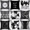 Pillow Polyester Geometric Pattern Cases Fashion Beauty Black White Gray Square High Quality Cover 45 45cm