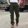Pantalons pour hommes Hip-Hop Casual Loose Fashion Sports Washed Pure Cotton Solid Color Multi-Pocket Salopettes Pantalon large