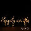 Party Decoration Custom 3ft Happily Ever After LED Neon Sign Flex On Clear Acrylic Backboard For Weddings