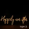 Décoration de fête personnalisé 3ft Happily Ever After LED Neon Sign Flex sur panneau acrylique transparent pour les mariages