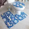 Bath Mats 3 Piece / Set Home Non-slip Mat Fleece Floor Memory Foam Rug Bathroom Toilet Seat Cover Pedestal