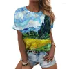 Women's T Shirts Ladies XXS-6XLT Shirt Fashion Floral Pattern Summer Short Sleeve Casual Top