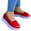 Sandalias Mujer Zapatos Zapatillas Slip-on Boca de pescado Cuñas de moda Plataforma Mocasines cómodos Correr Fitness