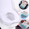 Housses de siège de toilette 10 pièces/sac tampon en papier étanche voyage Camping maison jetable hygiénique couverture de sécurité tapis salle de bain fournitures ensemble