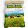 Ensembles de literie chevaux ensemble pour chambre lit maison abstrait étalons conception Simple équestre Animal housse de couette couette taie d'oreiller