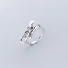 Cluster Rings 925 Sterling Silver 2023 Design Zipper Buckle Creative Thai per le donne Retro Personalità Hip Hop Anelli