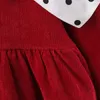 Meisje jurken baby kinderen kerstfeestje jurk voorjaar herfst prinses zoete stippen kraag casual kleding vestidos 0-3 jaar