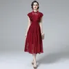 Casual Dresses Vintage Round Neck A Line Summer Elegant Outfits For Women Bodycon Dress Lace Sleeveless Tunic Evening Parties