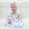 Accessoires pour cheveux, bandes à main, couverture d'emmaillotage pour bébé fille, ensemble de chapeaux pour garçon avec bandeau Floral d'hiver