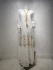 Ethnic Clothing Eid Al-Adha 2023 Muslim Hooded Abaya Mesh Gold Thread Embroidery Women Morocco Dubai Saudi Arabic Maxi Dress Caftan White