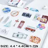 Presentförpackning uppsättning av 46 Scrapbooking Supplies Travel Series Diy Diy Decor Sticker Watercolor Style Decal Collection Stickers