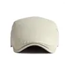 Berets Blank Cotton Flat Cap Casual Plain Cabbie Beret Hat Male Duckbill Visor Gatsbay Vintage Sboy Herringbone Ivy Dropship