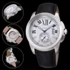 Стиль моды Mans Watch Mechanical Automatic Watch for Men White Face Leather Strap CA16255J