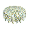 Table Cloth Flower Round Tablecloth Floral Cover With Waterproof Wrinkle Resistant For Home Kitchen Indoor Outdoor