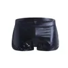 Underpants Men's Underwear Low Waist Imitation Leather Sexy Patent U Convex Pocket Boxer Shorts TemptationUnderpants