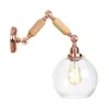Lâmpada de parede lâmpada nórdica pós -moderna iluminação LED à cabeceira ajustável de madeira de metal longa luminária de braço comprido espelho de ouro vintage